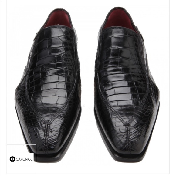 Caporicci 203 Alligator Split Toe Loafers Black - Picture 3 of 3